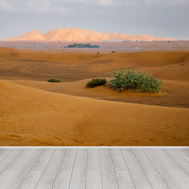 Desert Wildland Mural Wallpaper in Yellow Modernism Wall Art for Home, Made to Measure