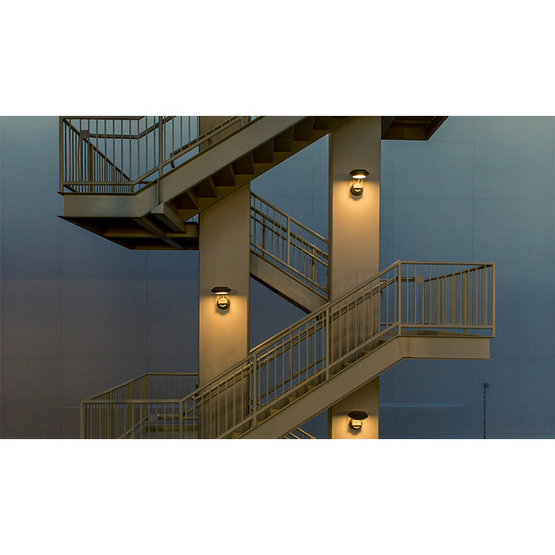 Modern Architecture Wall Mural Blue Outdoor Stairs View Wall Decor for Living Room