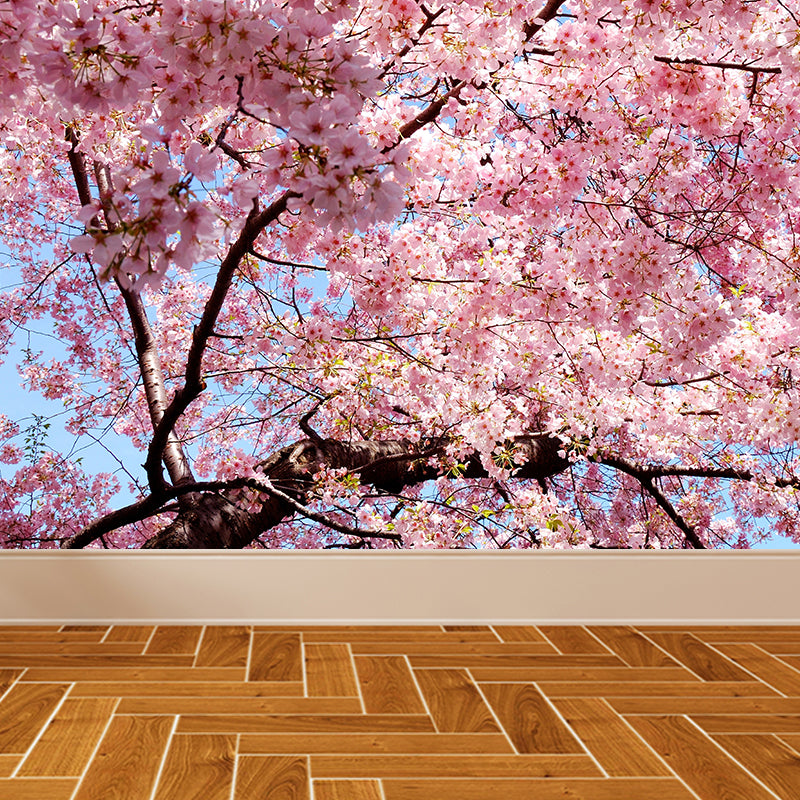 Photography Style Flower Mural Wallpaper for Interior Wall, Pink, Made to Measure