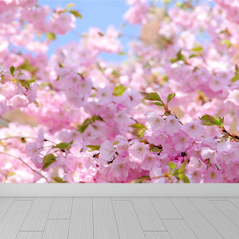 Romantic Florentine Mural Wallpaper for Dining Room, Pink, Custom Size Available