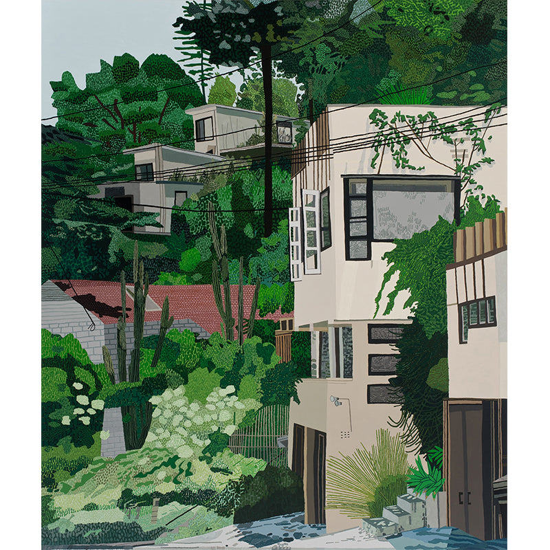 Green Human Landscape Mural Wallpaper Stain Resistant Modern Living Room Wall Covering
