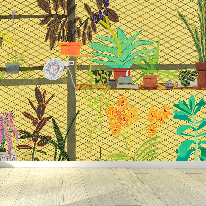 Potting Mural Wallpaper Modern Decorative Bedroom Wall Covering, Custom Size Available