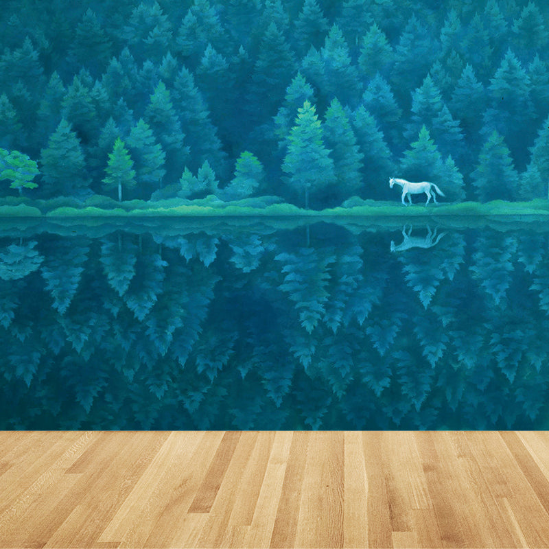 Jungle Mural Wallpaper Modern Decorative Boys Room Wall Art, Custom Size Available