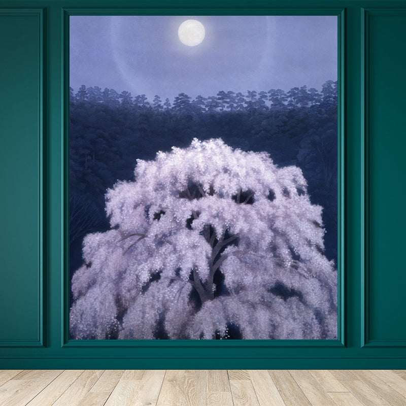 Stain Resistant Cherry Tree Mural Non-Woven Cloth Modern Wall Art for Girls Room