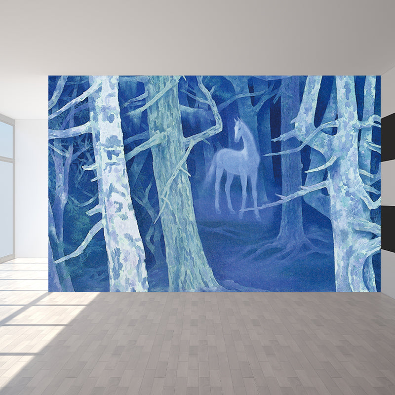 Water Resistant Forest Mural Non-Woven Texture Modern Wall Covering for Living Room