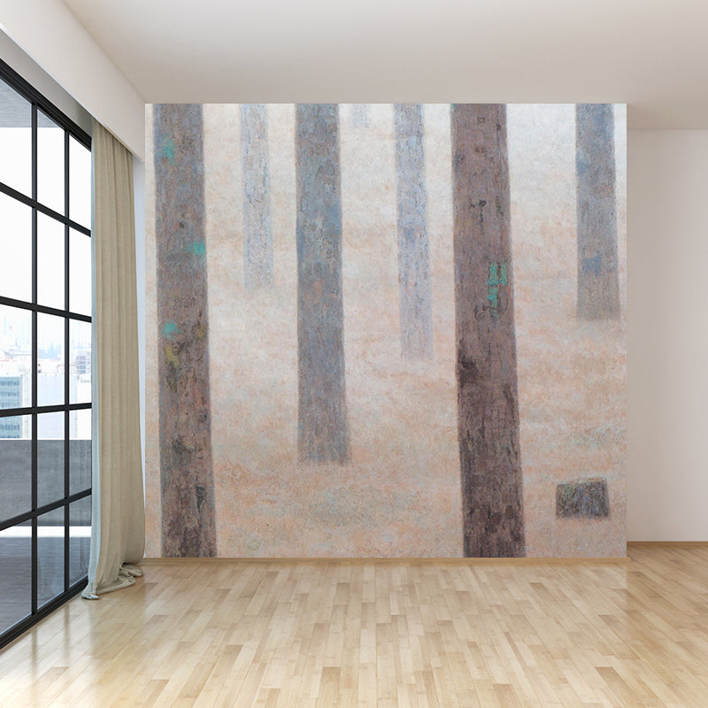 Brown Tree Trunk Mural Wallpaper Landscape Modern Home Wall Art for Interior Wall