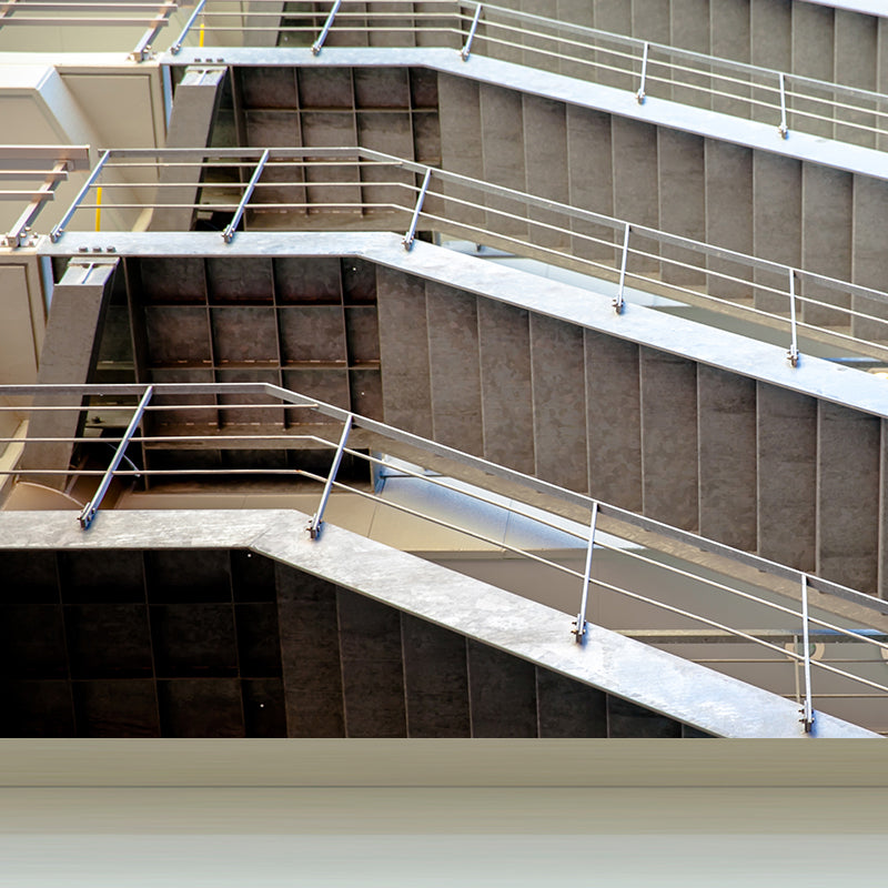 Modern Slide Staircase Mural Wallpaper Non-Woven Washable Grey Wall Covering for Bedroom