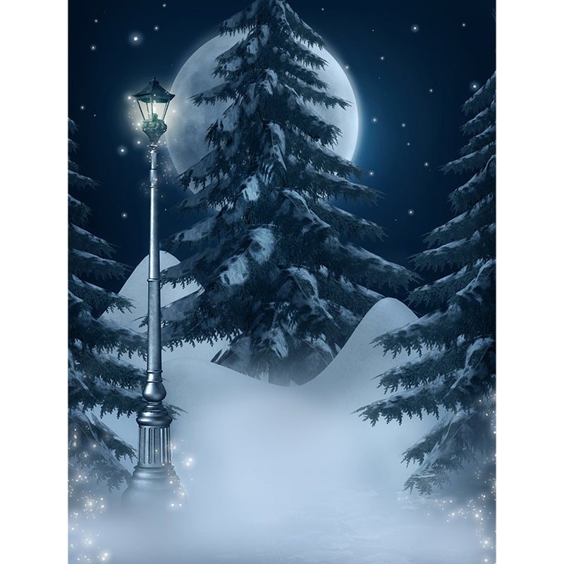 White Contemporary Wall Mural Huge Snow-Covered Landscape Wall Decor for Living Room