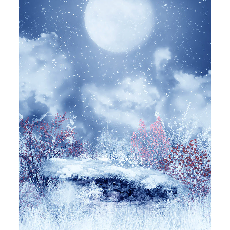 Chilling Snowy Landscape Mural Decal for Dining Room Winter Wall Art, Personalize