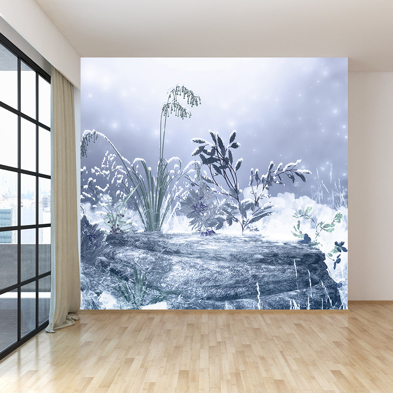 Botanical and Rock Mural Decal Modern Decorative Kitchen Wall Covering, Made to Measure