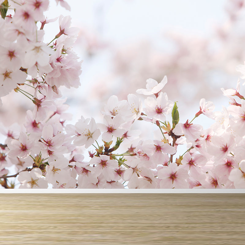 Whole Flower Mural Wallpaper Moisture Resistant Contemporary Living Room Wall Covering