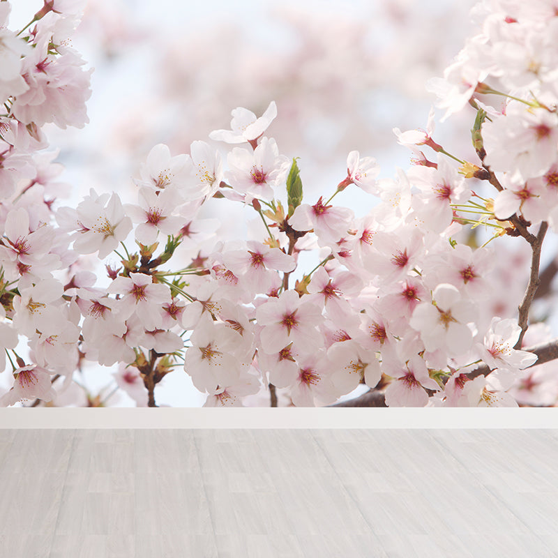 Whole Flower Mural Wallpaper Moisture Resistant Contemporary Living Room Wall Covering