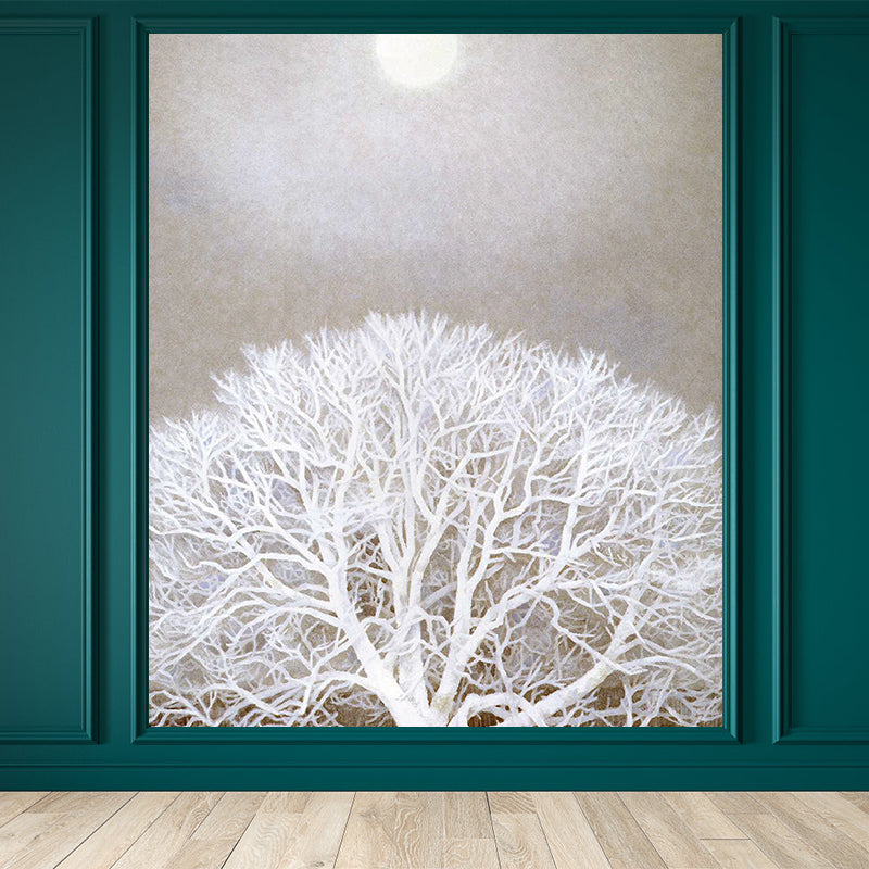 Stain Protection Tree Mural Decal Non-Woven Material Modern Wall Decor for Kitchen