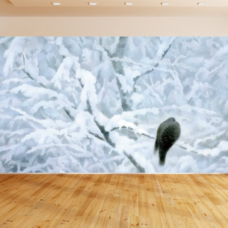 Winter Tree Scene Mural Wallpaper Modern Decorative Girls Room Wall Art, Made to Measure