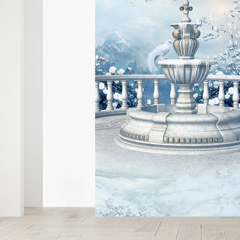 Winter Spray Fountain Mural Wallpaper Contemporary Non-Woven Fabric Wall Covering