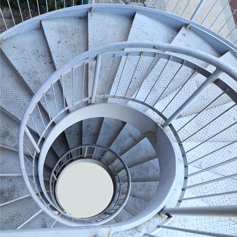 Close-Up Swirl Staircase Mural Wallpaper White Contemporary Wall Art for Living Room