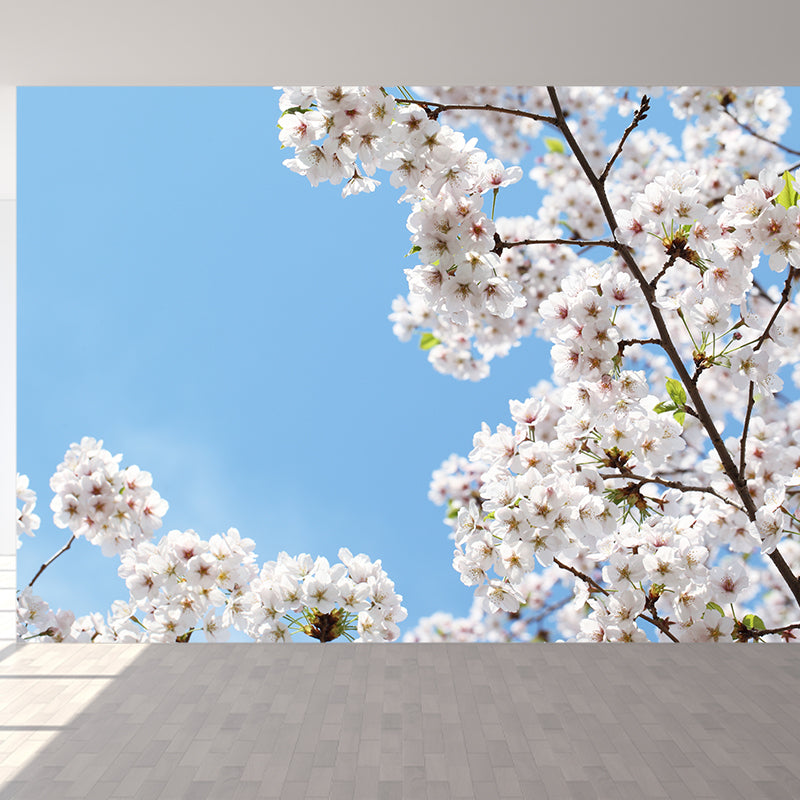 Stain Resistant Cherry Mural Wallpaper Non-Woven Modern Wall Decor for Girls Room