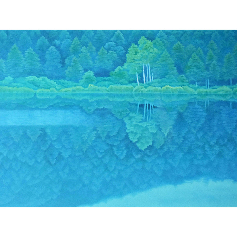 Large Vegetal Wall Mural Contemporary Relaxing Floral Wall Covering in Turquoise