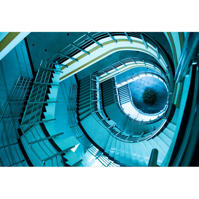 House Interior Stairs View Mural Modern Style Water-Proof Living Room Wall Art, Custom Print