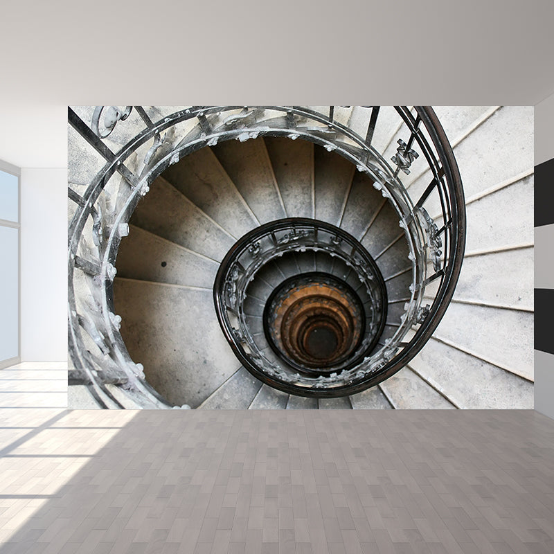 Photo Print Swirly Staircase Mural Wallpaper Huge Wall Covering for Accent Wall, Custom Made
