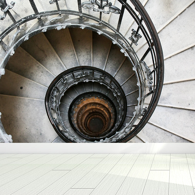 Photo Print Swirly Staircase Mural Wallpaper Huge Wall Covering for Accent Wall, Custom Made