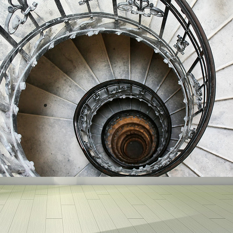 Photo Print Swirly Staircase Mural Wallpaper Huge Wall Covering for Accent Wall, Custom Made