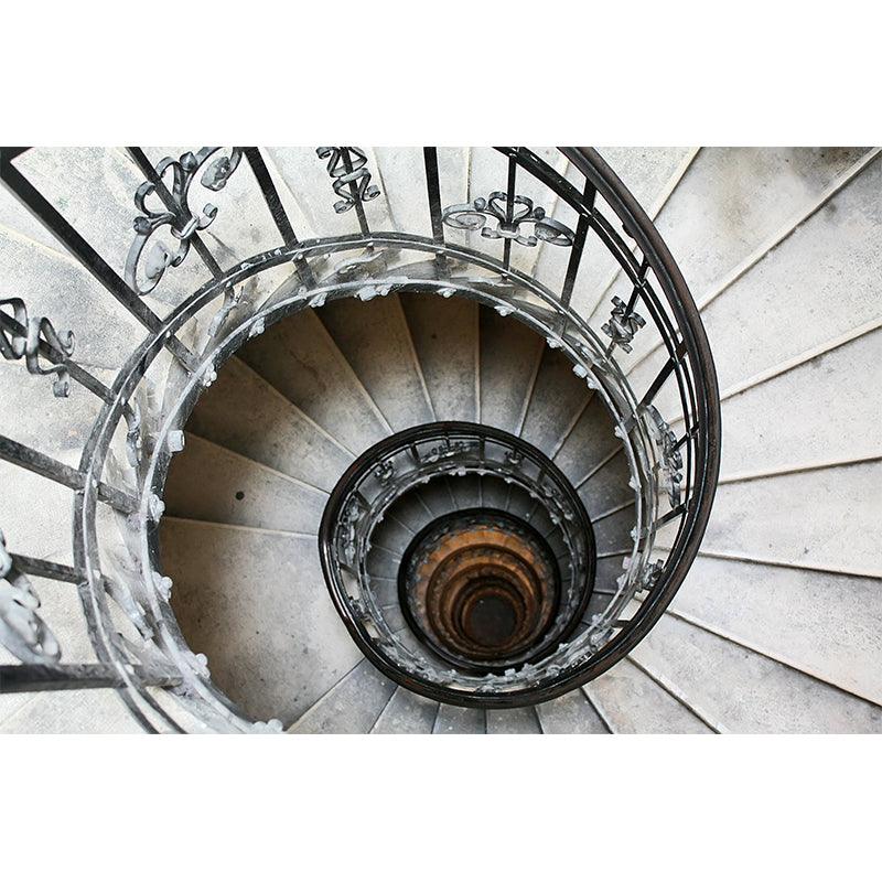 Photo Print Swirly Staircase Mural Wallpaper Huge Wall Covering for Accent Wall, Custom Made