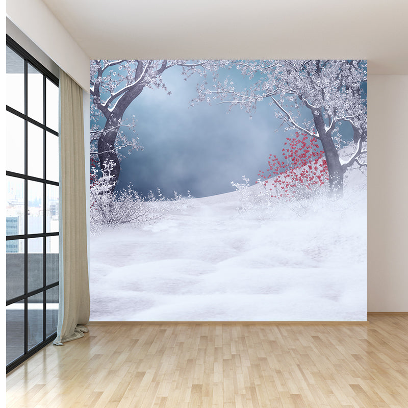 Illustration Winter Flower Scene Mural Great Wall Decor for Dining Room, Personalize