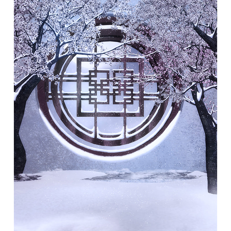 Big Winter Flowers View Mural Wallpaper Decorative Contemporary Dining Room Wall Art