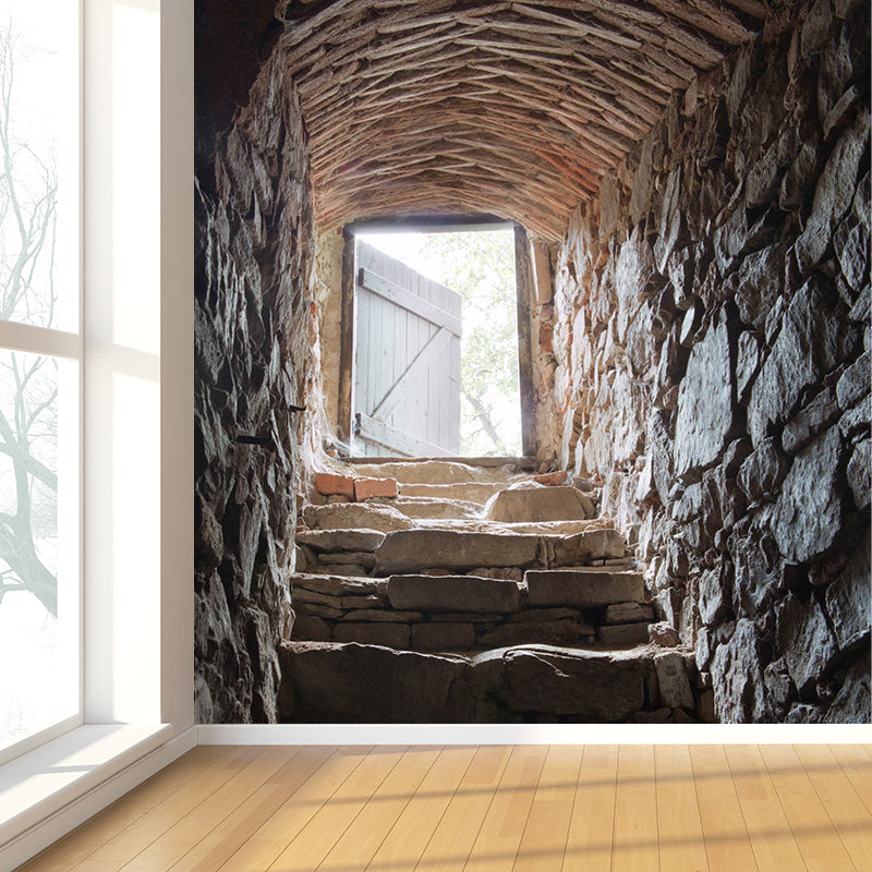 Pewter Cellar Stairway Wall Mural Water-Proof Modernist Dining Room Wall Decoration