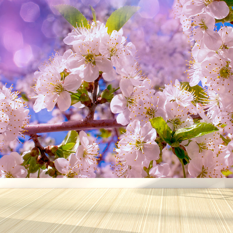 Giant Cherry Mural Decal White Non-Woven Fabric Wall Art for Wall Decor, Made to Measure