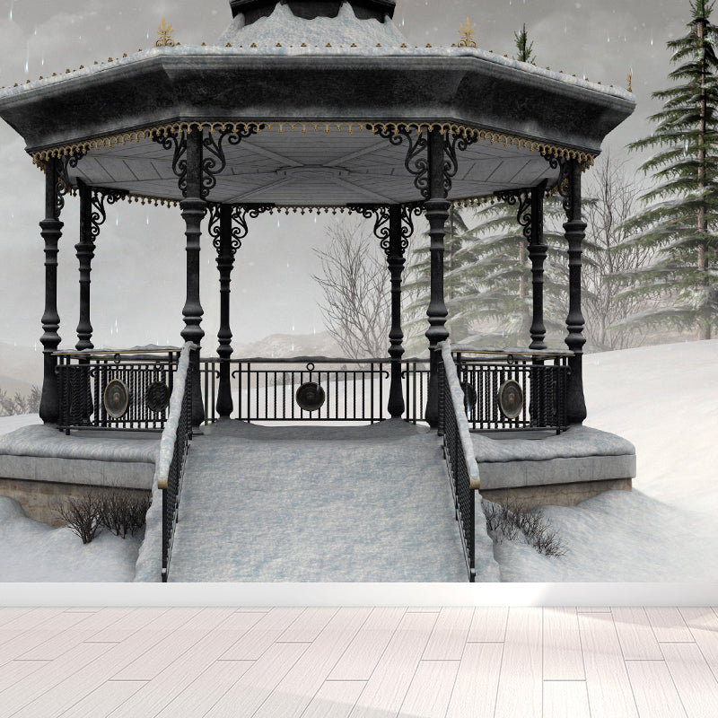 Severe Winter Pavilion Mural Wallpaper Contemporay Non-Woven Material Wall Covering