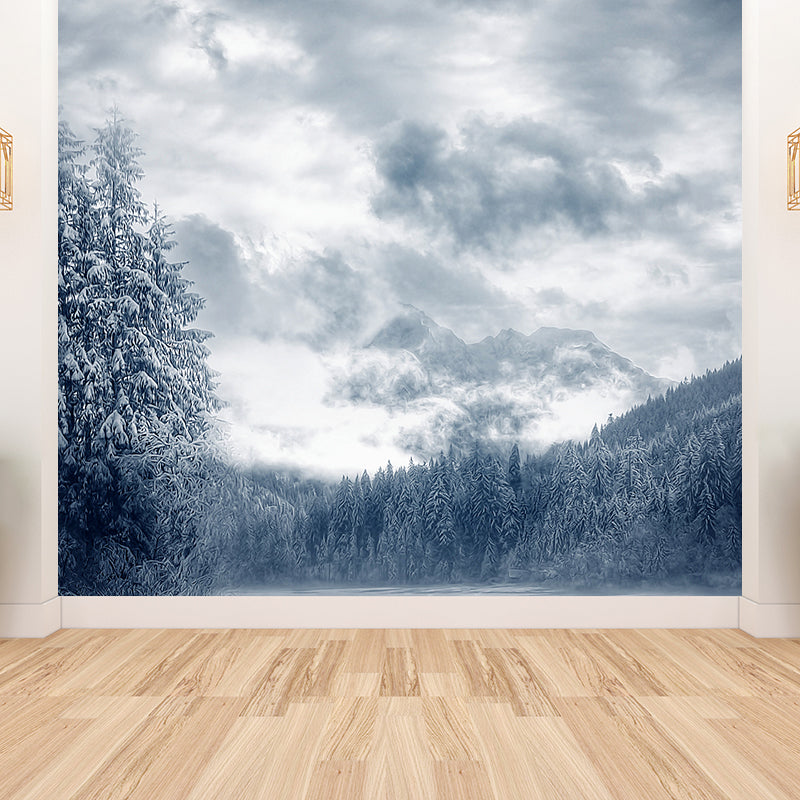 Pine Forest Wall Mural Modern Decorative Dining Room Wall Covering, Custom Printed