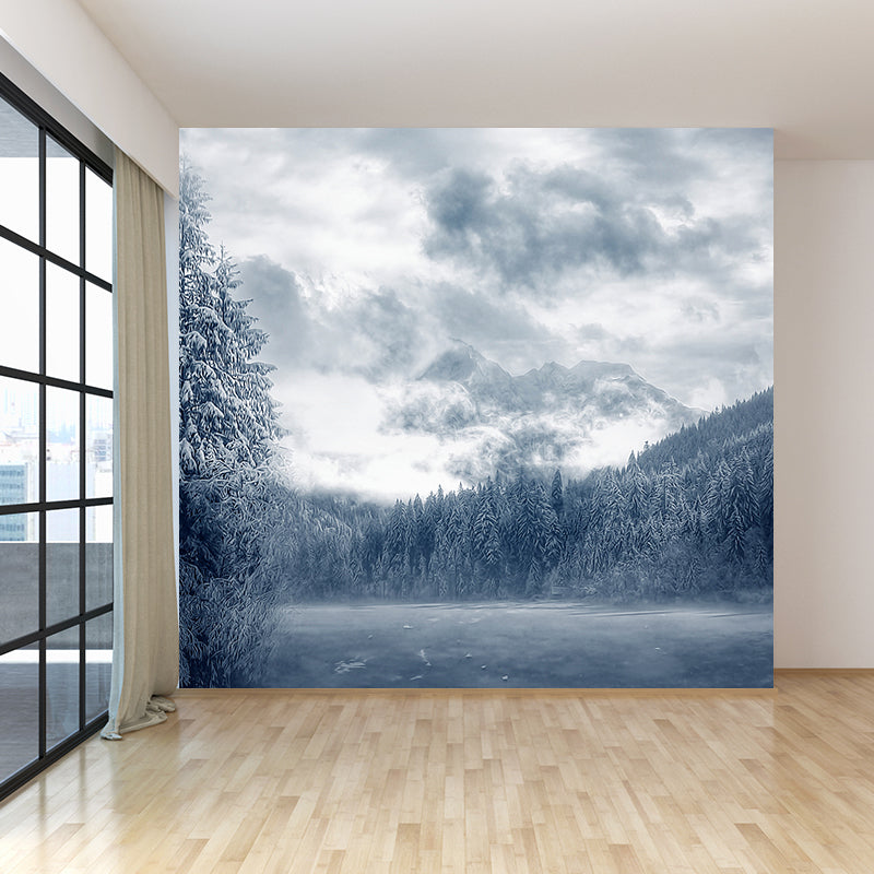 Pine Forest Wall Mural Modern Decorative Dining Room Wall Covering, Custom Printed