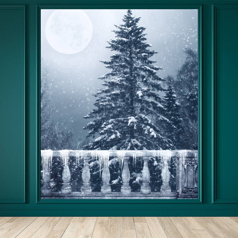 White Balcony and Moon Mural Decal Moistureproofing Modern Bedroom Wall Covering