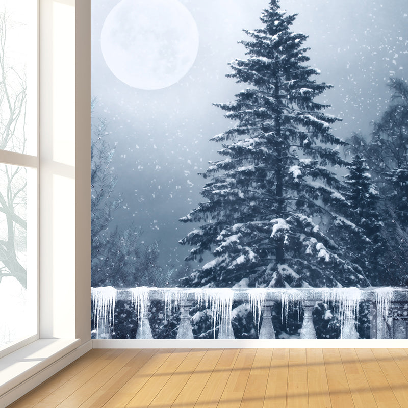 White Balcony and Moon Mural Decal Moistureproofing Modern Bedroom Wall Covering