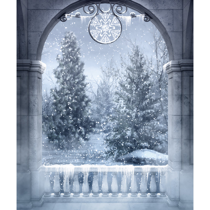 Gray Winter Pine Trees Mural Wallpaper Forest Modern Washable Wall Covering for Playroom