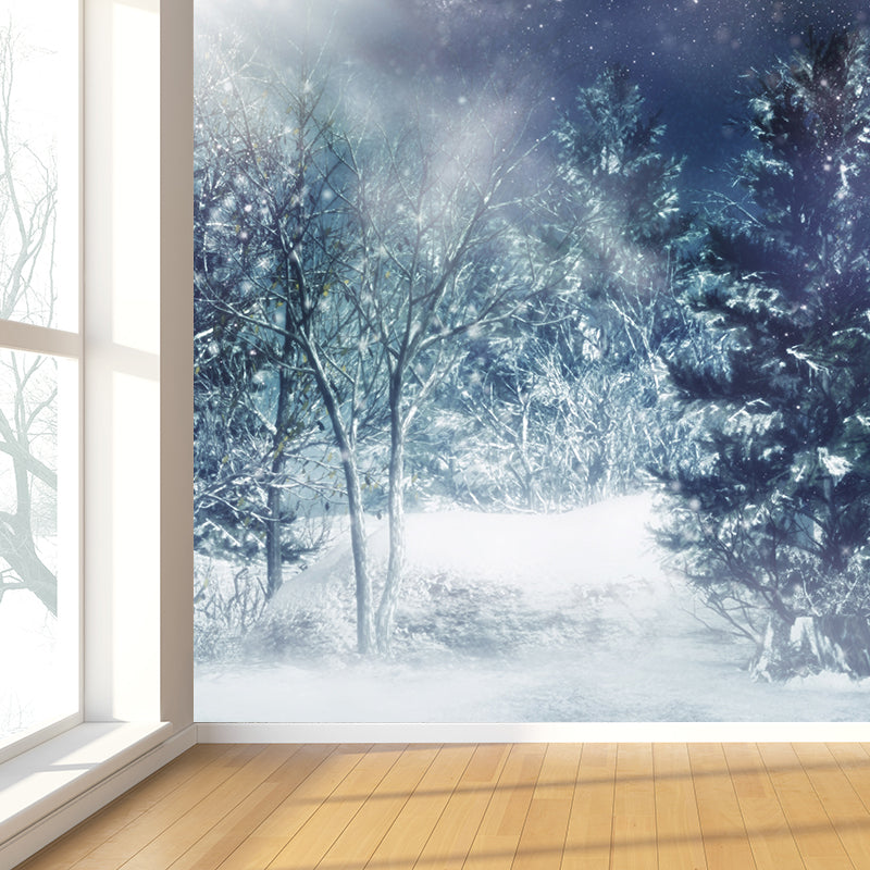 Water Resistant Pine Forest Mural Non-Woven Modern Wall Covering for Adults Room