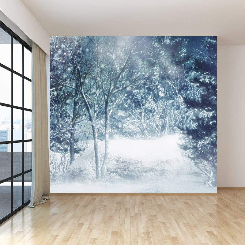 Water Resistant Pine Forest Mural Non-Woven Modern Wall Covering for Adults Room
