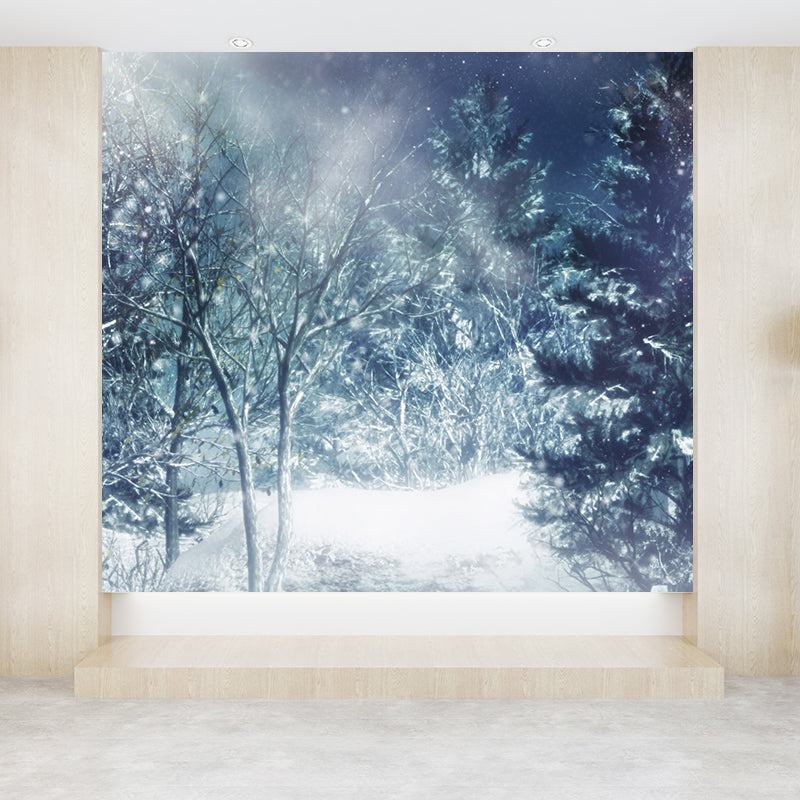 Water Resistant Pine Forest Mural Non-Woven Modern Wall Covering for Adults Room