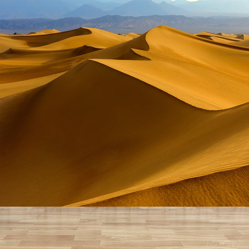 Yellow Sand Dunes Mural Water Resistant Wall Decor for Living Room, Made to Measure