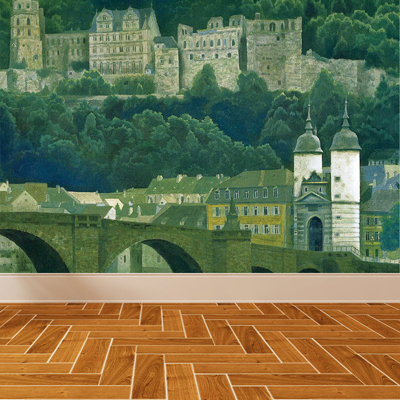 Washable Forest Castle Mural Decal Personlized Modern Wall Covering for Guest Room