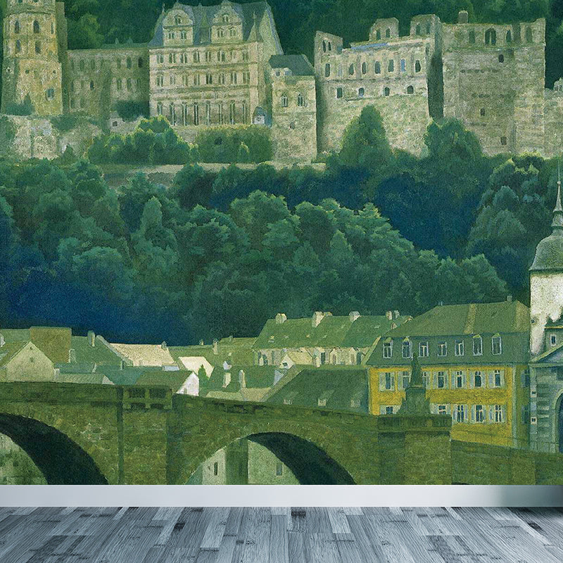 Washable Forest Castle Mural Decal Personlized Modern Wall Covering for Guest Room