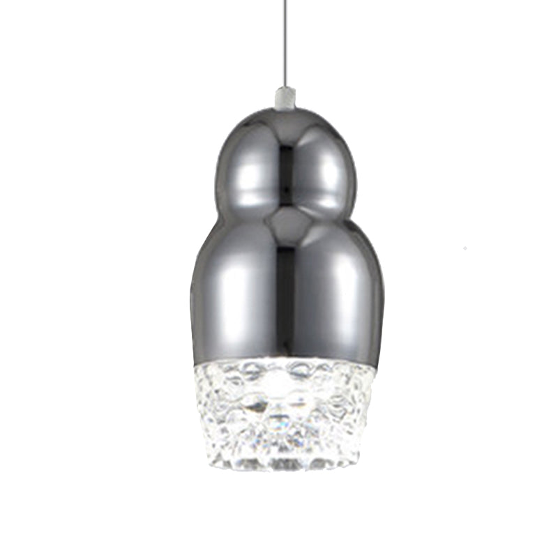 1/3 Heads Metal Pendant Lamp with Gourd Shade Postmodern Chrome/Gold/Rose Gold Suspended Pendant Light for Bar in Warm/White
