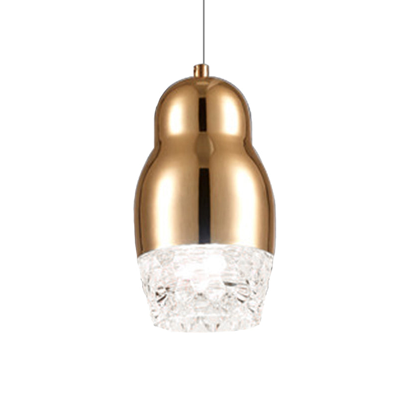 1/3 Heads Metal Pendant Lamp with Gourd Shade Postmodern Chrome/Gold/Rose Gold Suspended Pendant Light for Bar in Warm/White