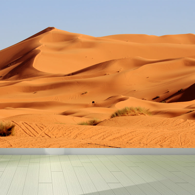 Contemporary Dune Landscape Wall Mural Yellow Living Room Wall Covering, Made to Measure