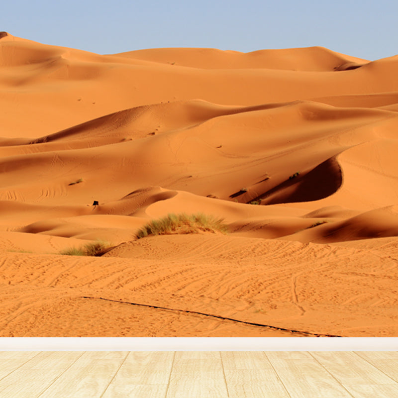 Contemporary Dune Landscape Wall Mural Yellow Living Room Wall Covering, Made to Measure