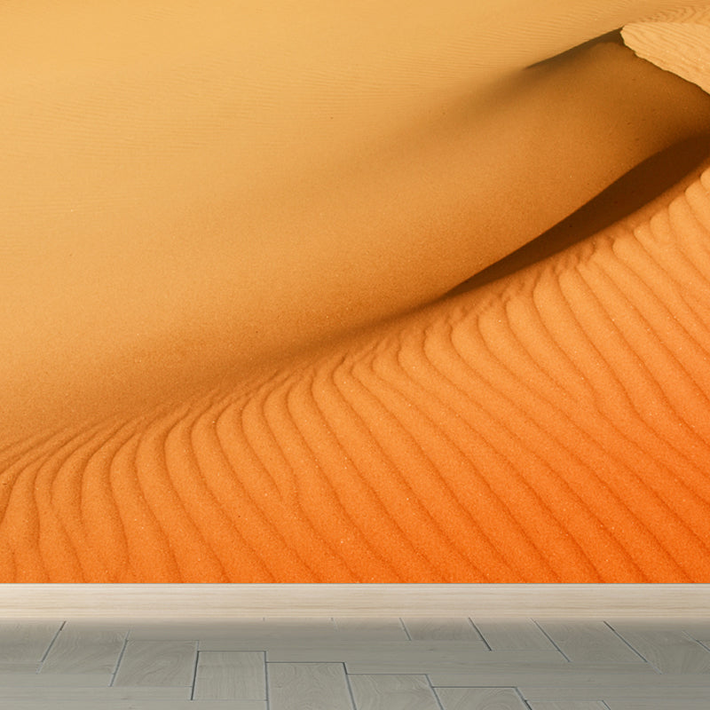 Big Ripple-Look Dune Mural Wallpaper Yellow Non-Woven Wall Art, Washable, Custom Made