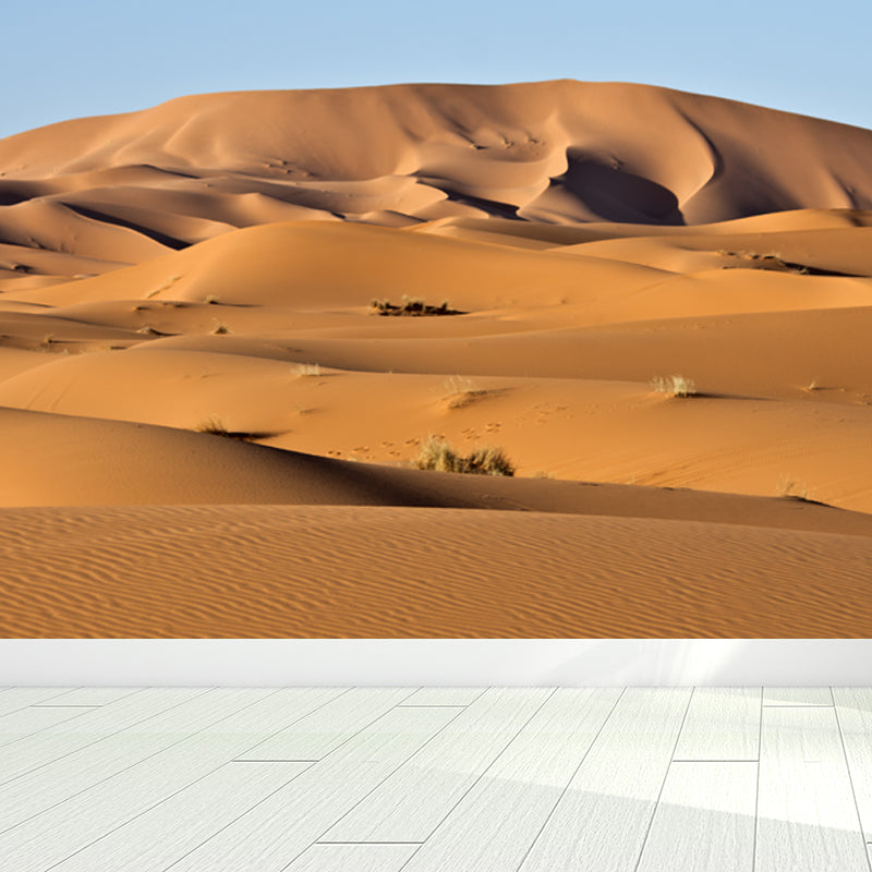Yellow Natural Landscape Mural Grass and Sand Desert Scenery Modern Water-Proof Wall Covering