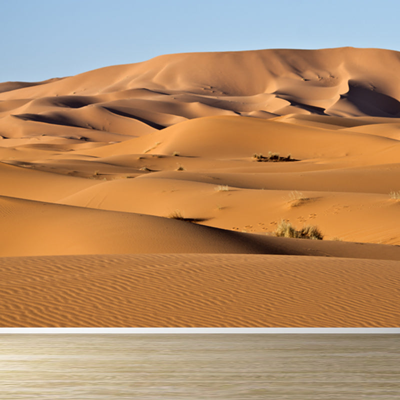 Yellow Natural Landscape Mural Grass and Sand Desert Scenery Modern Water-Proof Wall Covering